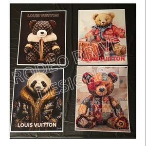 Louis Vuitton Art Bear set of 4 Prints 11x14 Vuitton Art for Sale $50